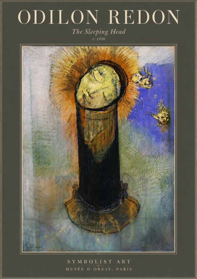 Odilon Redon The Sleeping Head No4 - Plakát