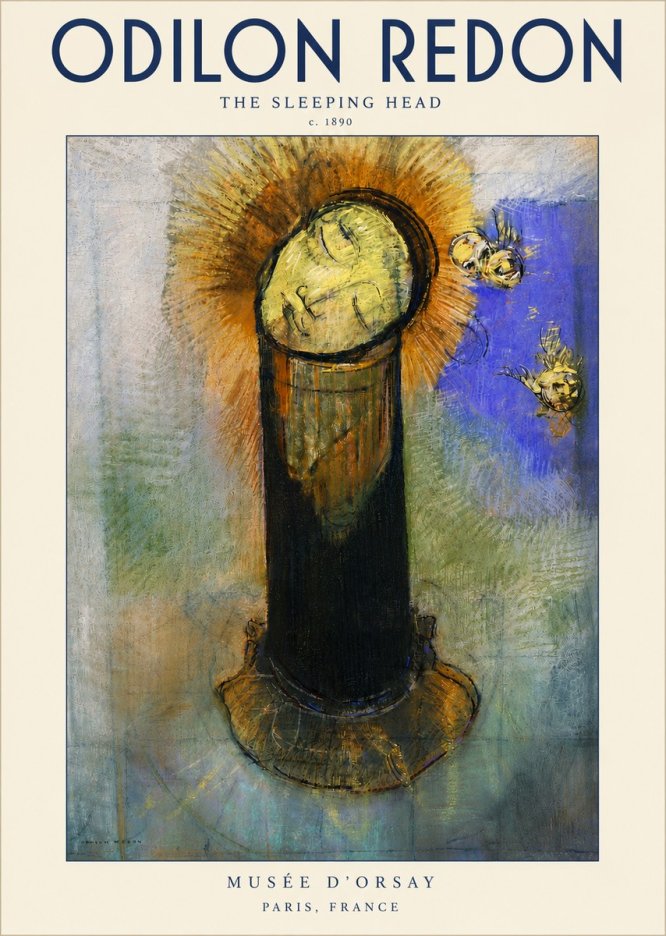 Odilon Redon The Sleeping Head No5 - Plakát