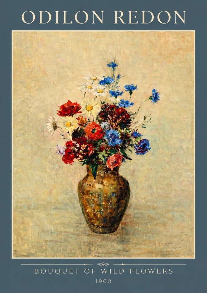 Odilon Redon Bouquet of Wild Flowers I No4 - Plakát
