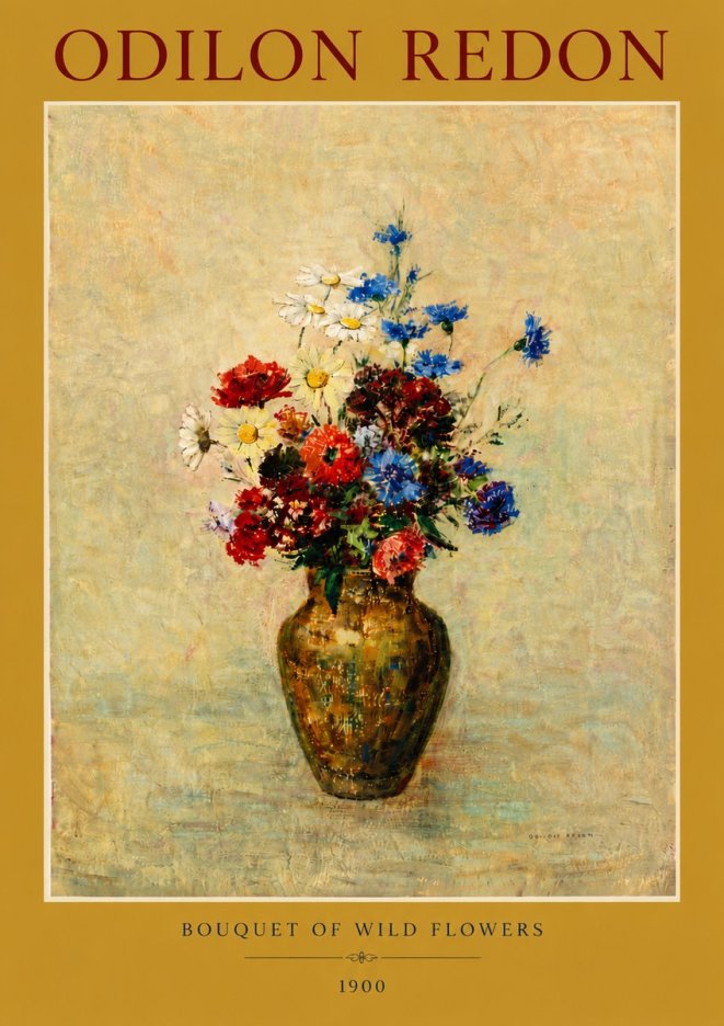 Odilon Redon Bouquet of Wild Flowers I No6 - Plakát