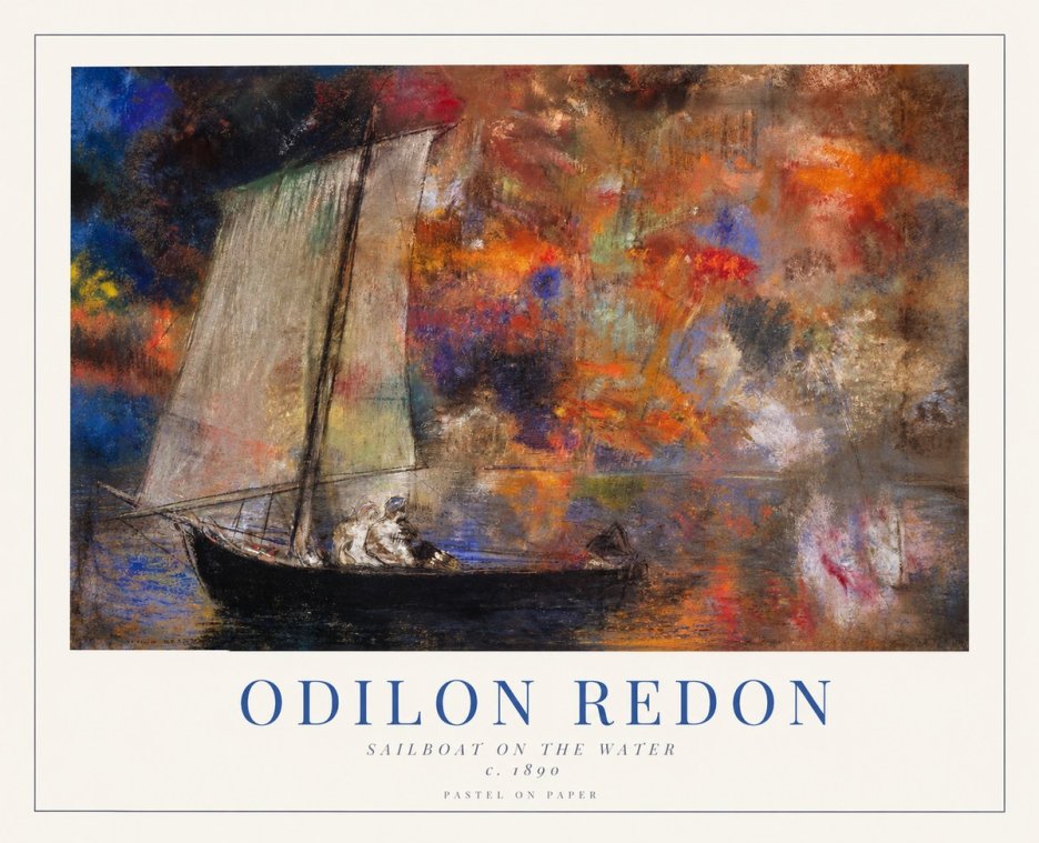 Odilon Redon Sailboat on the Water No1 - Plakát
