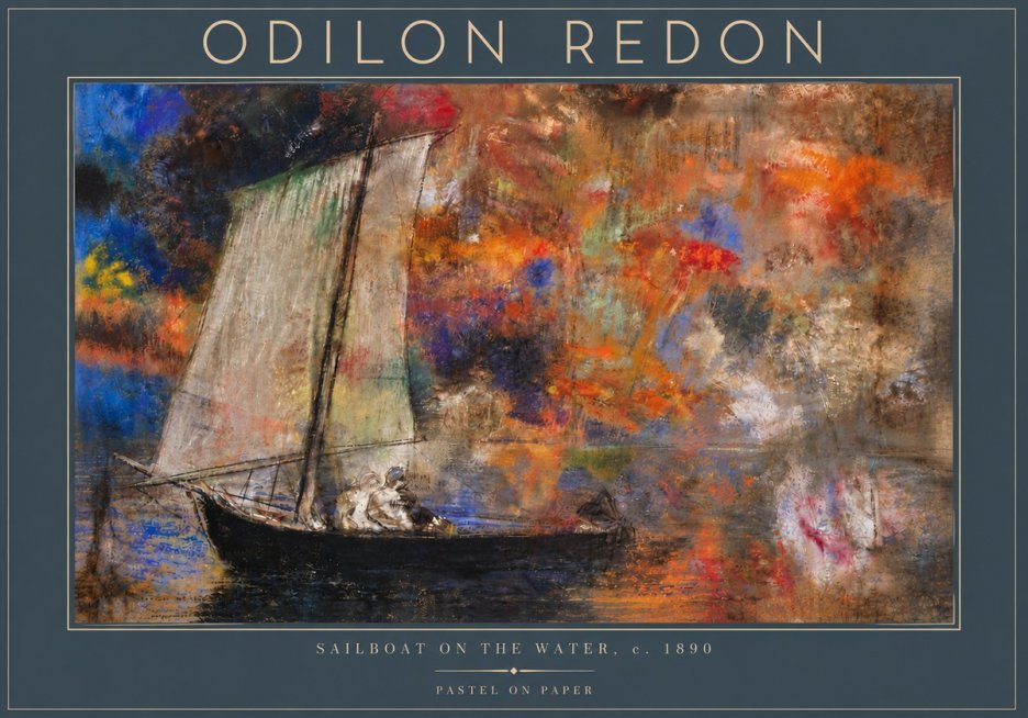 Odilon Redon Sailboat on the Water No4 - Plakát
