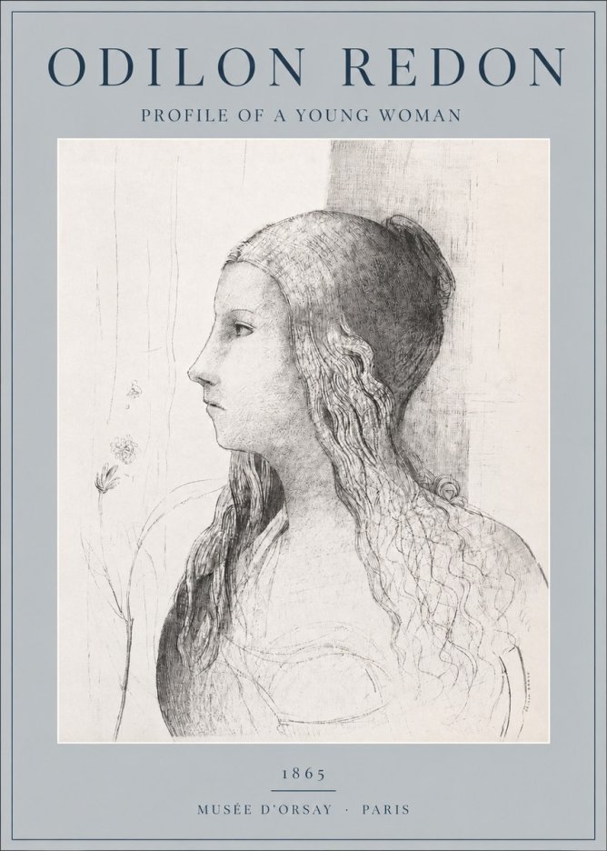 Odilon Redon Profile of a Young Woman No2 - Plakát