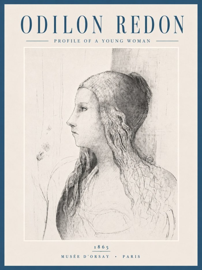 Odilon Redon Profile of a Young Woman No6 - Plakát