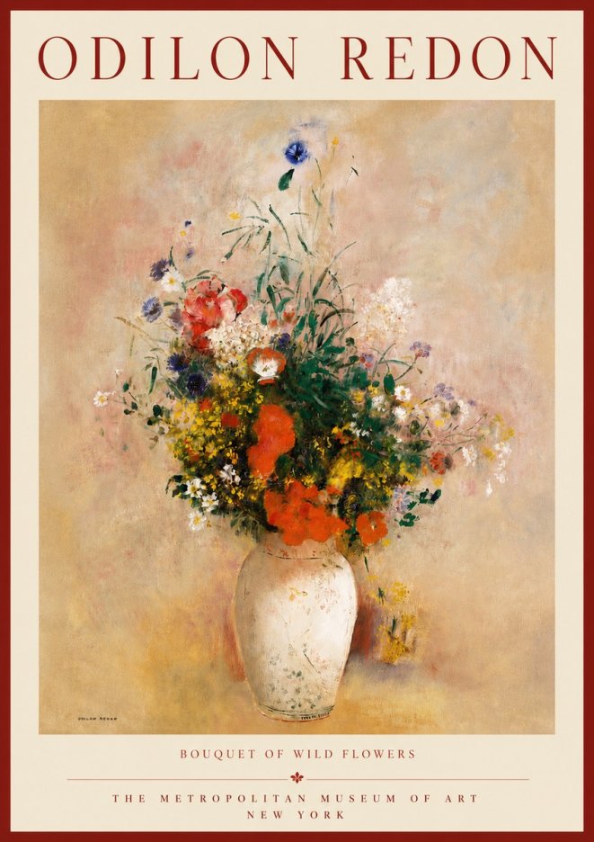 Odilon Redon Bouquet of Wild Flowers II No3 - Plakát