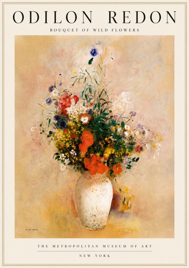 Odilon Redon Bouquet of Wild Flowers II No4 - Plakát