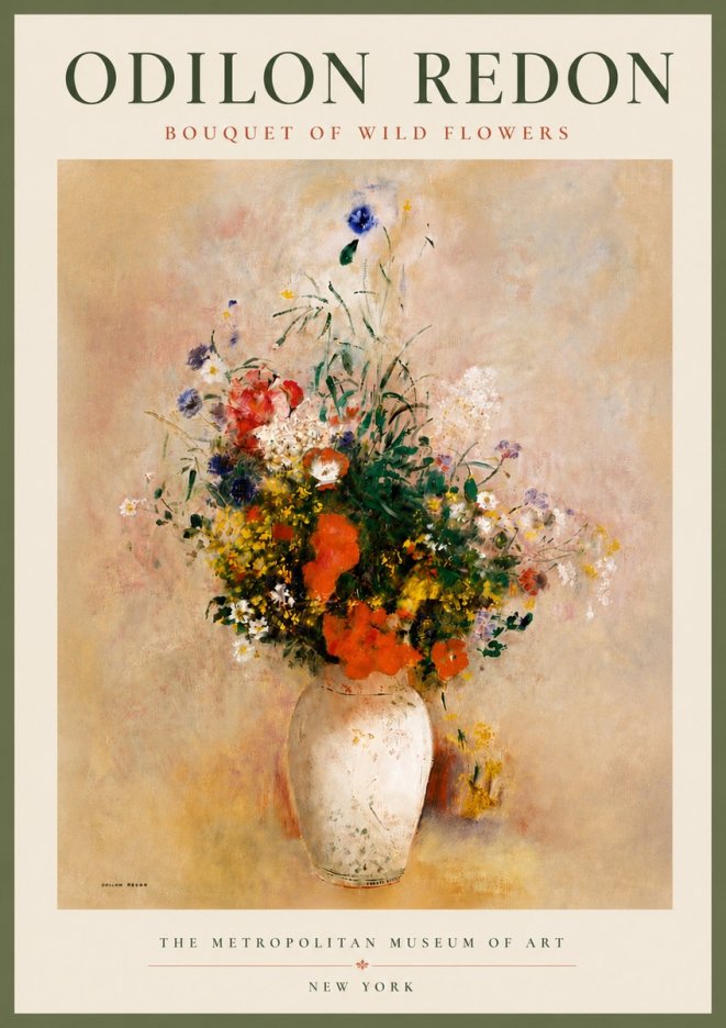 Odilon Redon Bouquet of Wild Flowers II No5 - Plakát