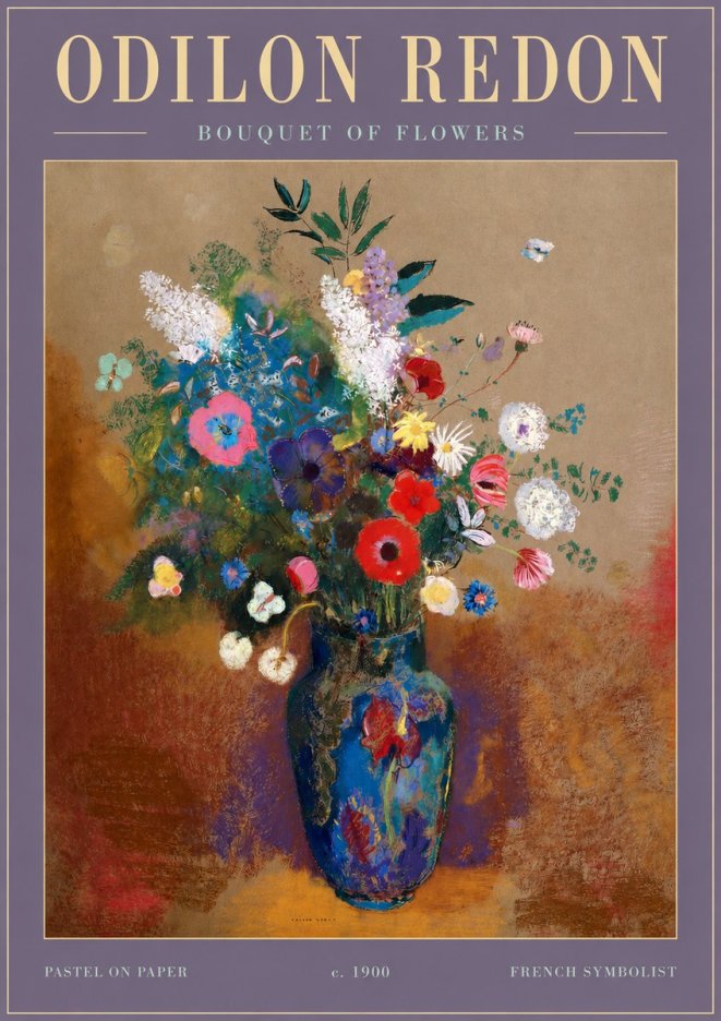 Odilon Redon Bouquet of Flowers No2 - Plakát