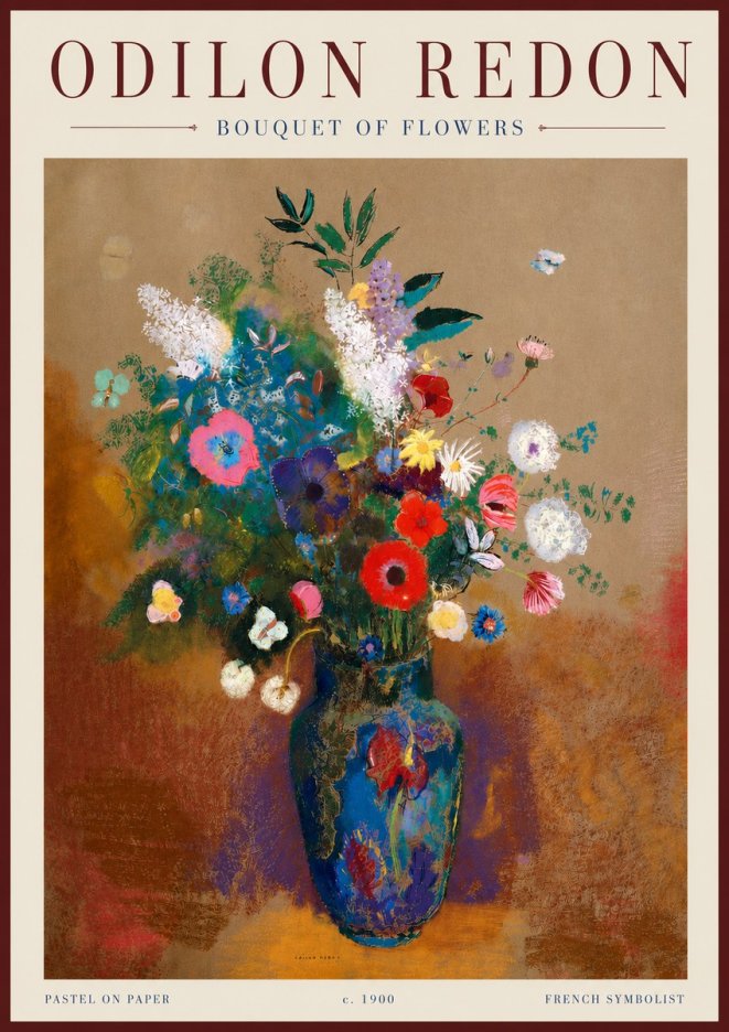 Odilon Redon Bouquet of Flowers No5 - Plakát