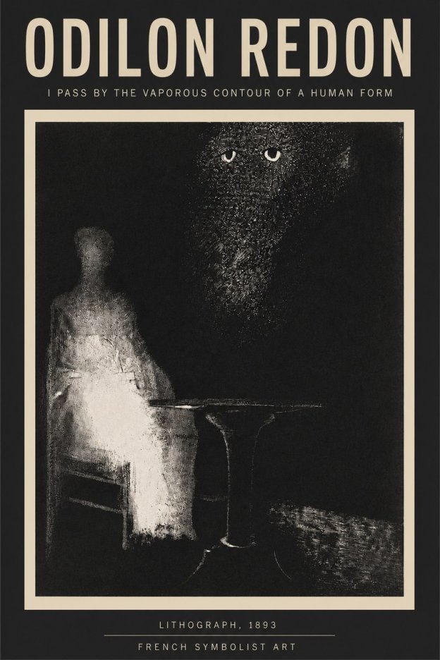 Odilon Redon I Pass by the Vaporous Contour of a Human Form No3 - Plakát
