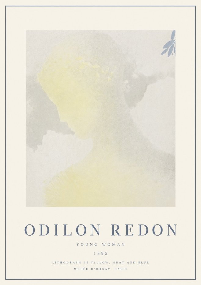 Odilon Redon Young Woman No1 - Plakát