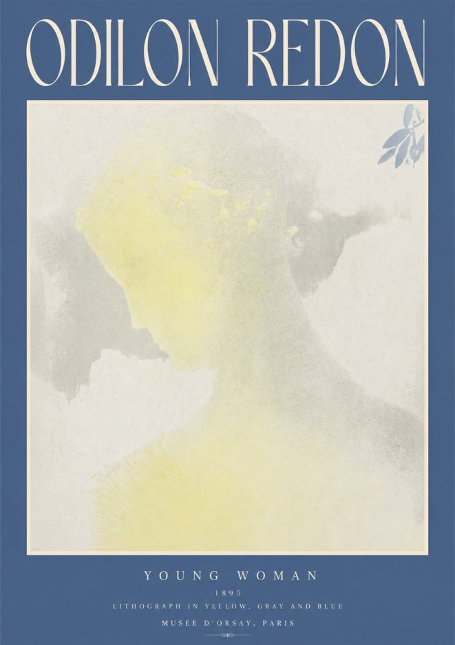 Odilon Redon Young Woman No2 - Plakát