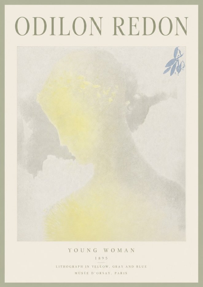 Odilon Redon Young Woman No3 - Plakát