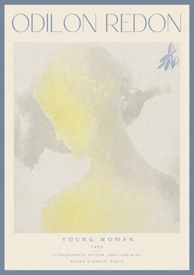 Odilon Redon Young Woman No4 - Plakát