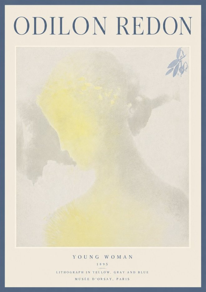 Odilon Redon Young Woman No5 - Plakát