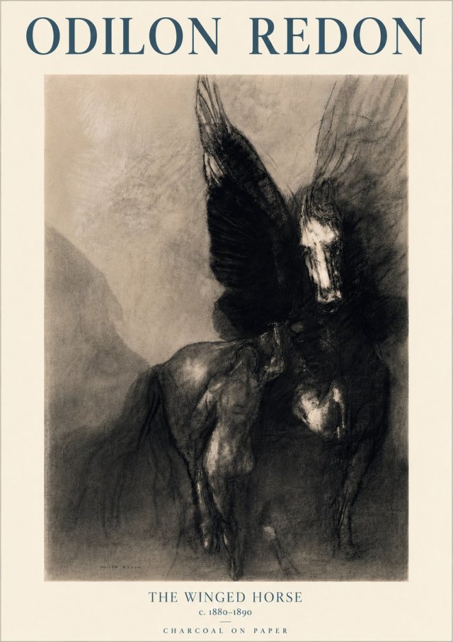 Odilon Redon The Winged Horse No6 - Plakát