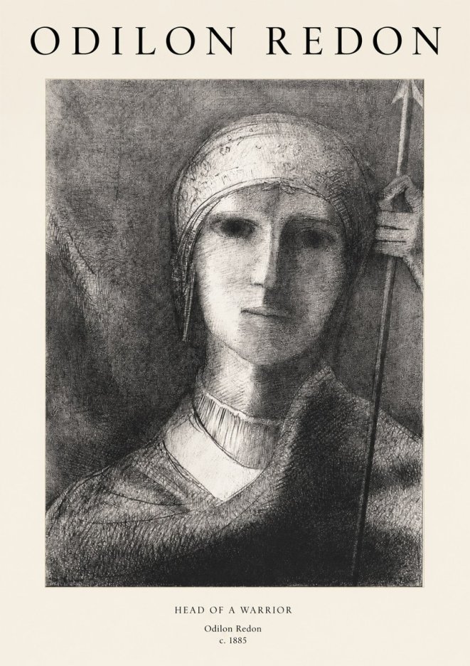 Odilon Redon Head of a Warrior No1 - Plakát