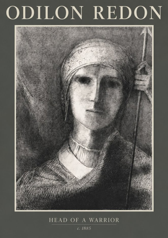 Odilon Redon Head of a Warrior No2 - Plakát
