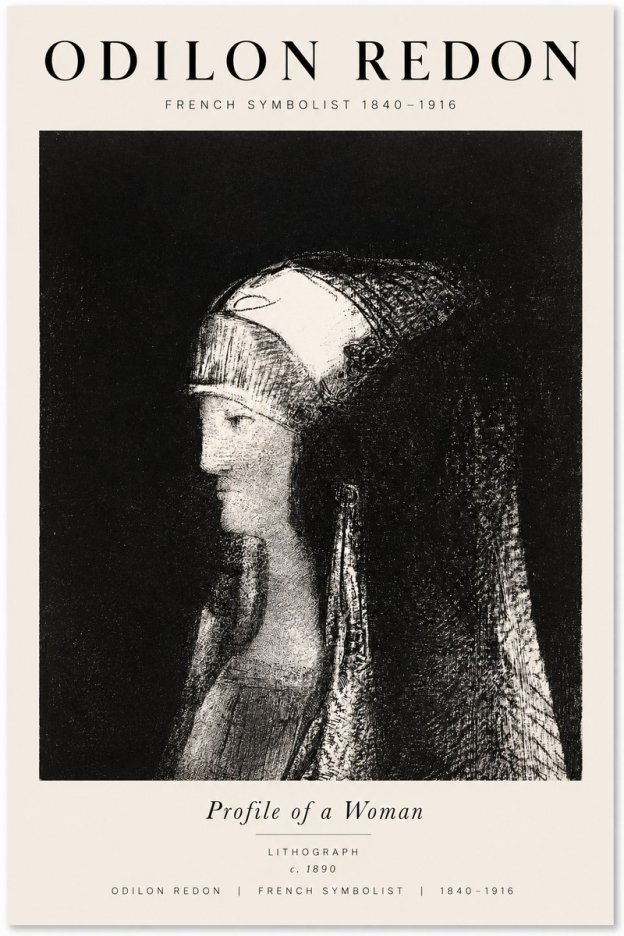 Odilon Redon Profile of a Woman No1 - Plakát
