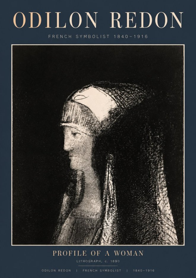 Odilon Redon Profile of a Woman No2 - Plakát