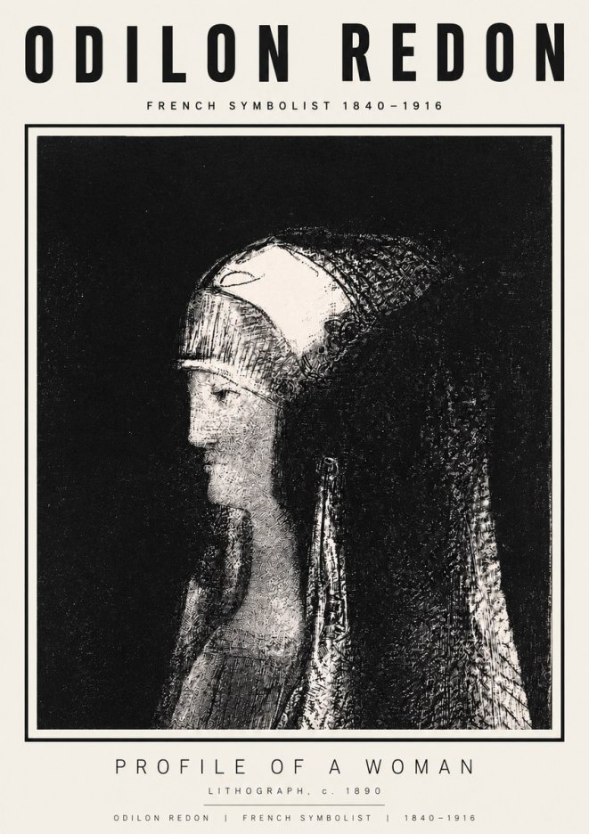 Odilon Redon Profile of a Woman No3 - Plakát