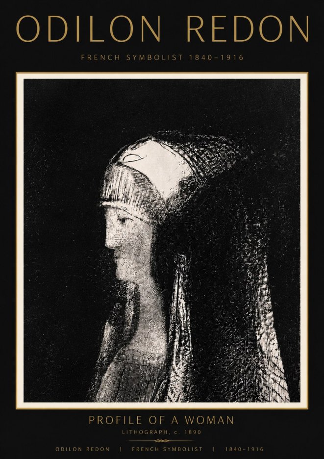Odilon Redon Profile of a Woman No6 - Plakát