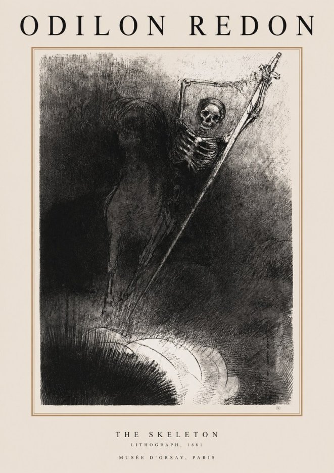 Odilon Redon The Skeleton No1 - Plakát