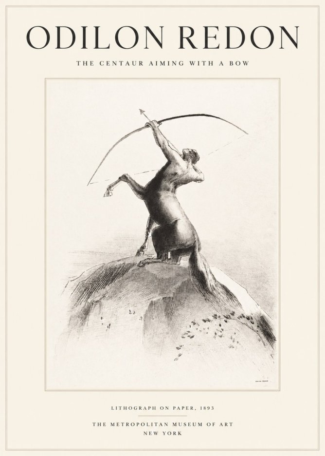Odilon Redon The Centaur Aiming with a Bow No1 - Plakát