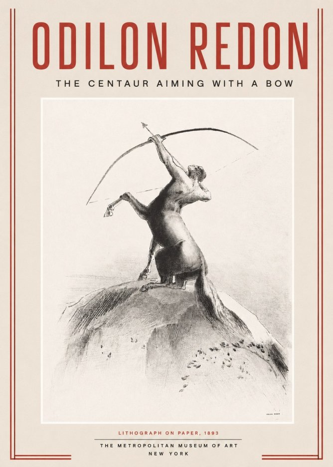 Odilon Redon The Centaur Aiming with a Bow No2 - Plakát