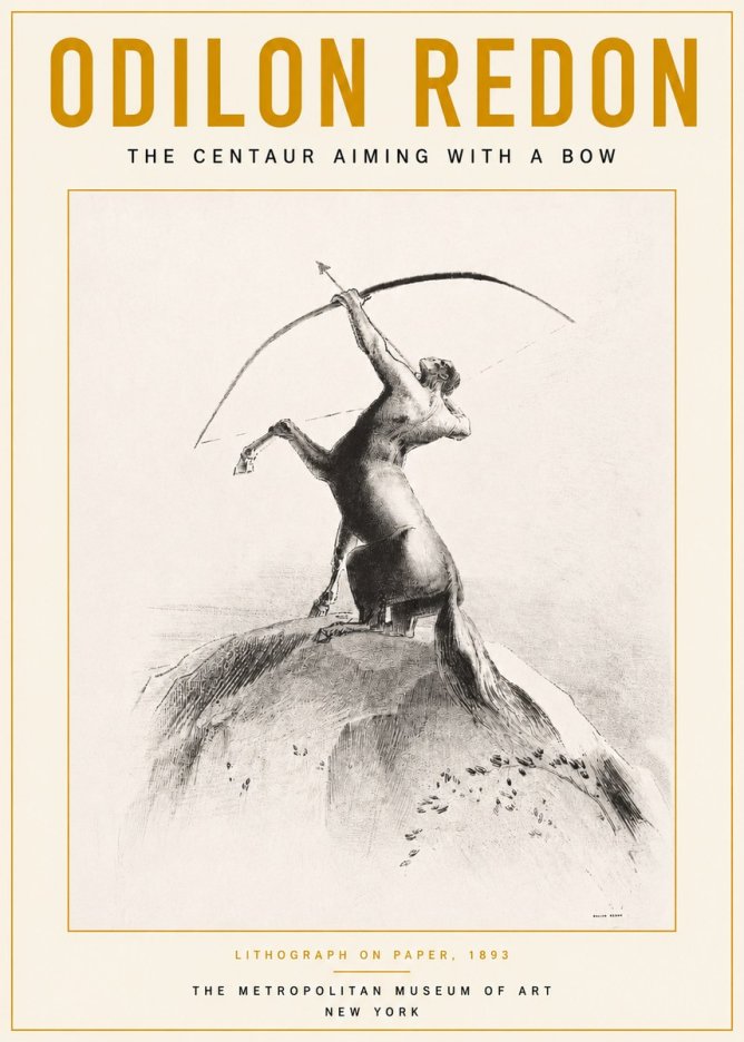 Odilon Redon The Centaur Aiming with a Bow No3 - Plakát