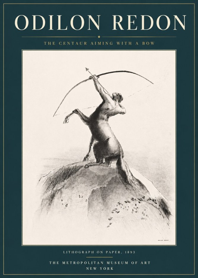 Odilon Redon The Centaur Aiming with a Bow No4 - Plakát