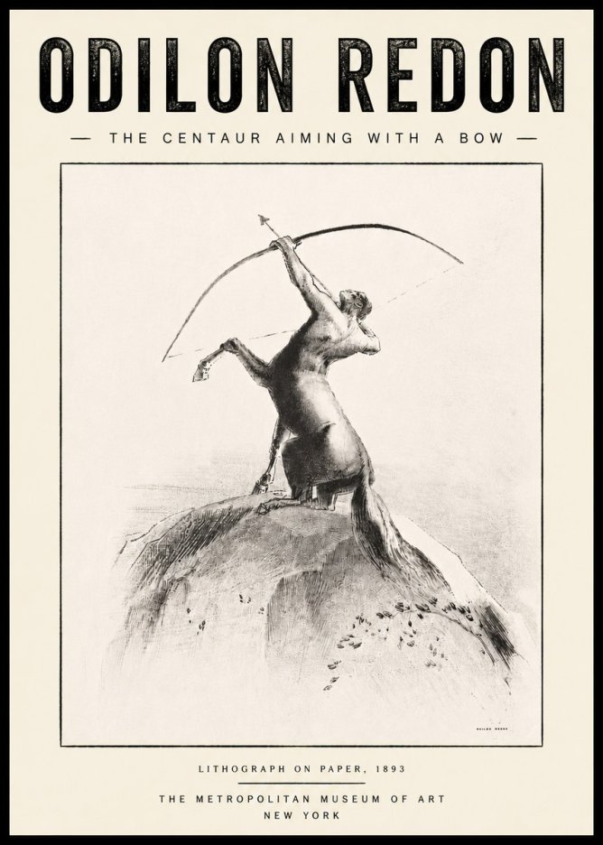 Odilon Redon The Centaur Aiming with a Bow No5 - Plakát