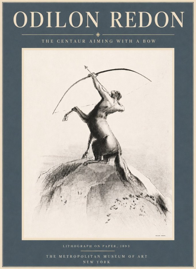 Odilon Redon The Centaur Aiming with a Bow No6 - Plakát