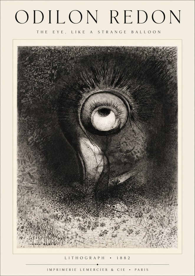 Odilon Redon The Eye, Like a Strange Balloon No1 - Plakát