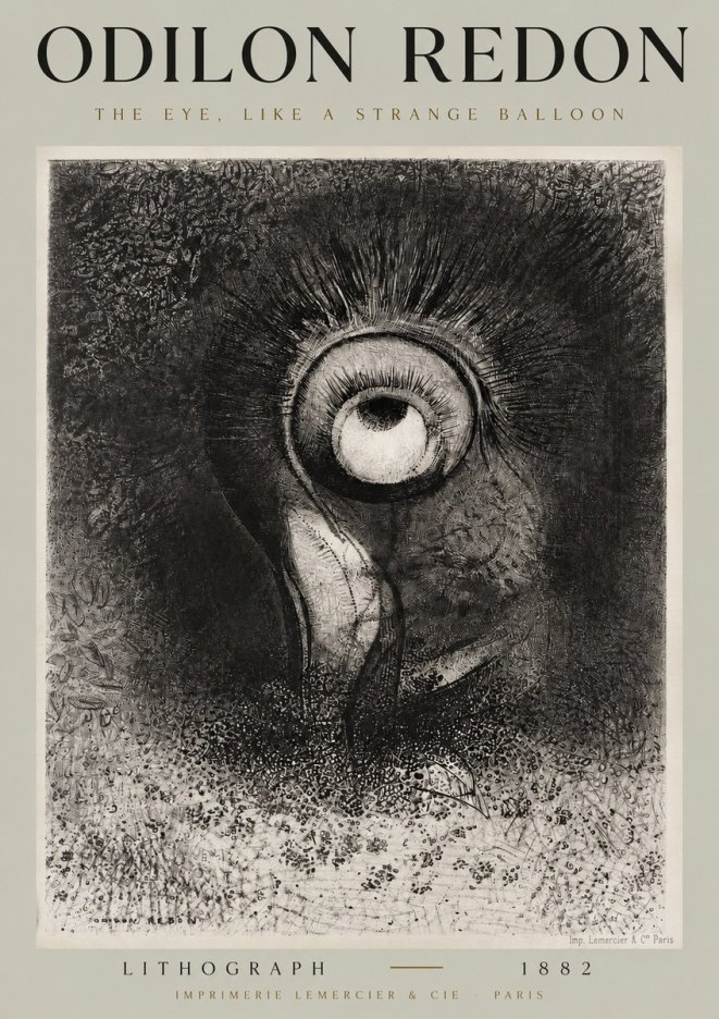 Odilon Redon The Eye, Like a Strange Balloon No2 - Plakát