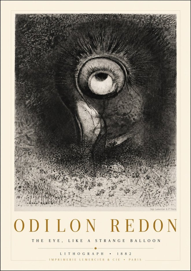 Odilon Redon The Eye, Like a Strange Balloon No3 - Plakát