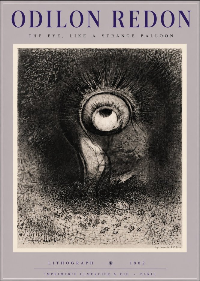 Odilon Redon The Eye, Like a Strange Balloon No6 - Plakát