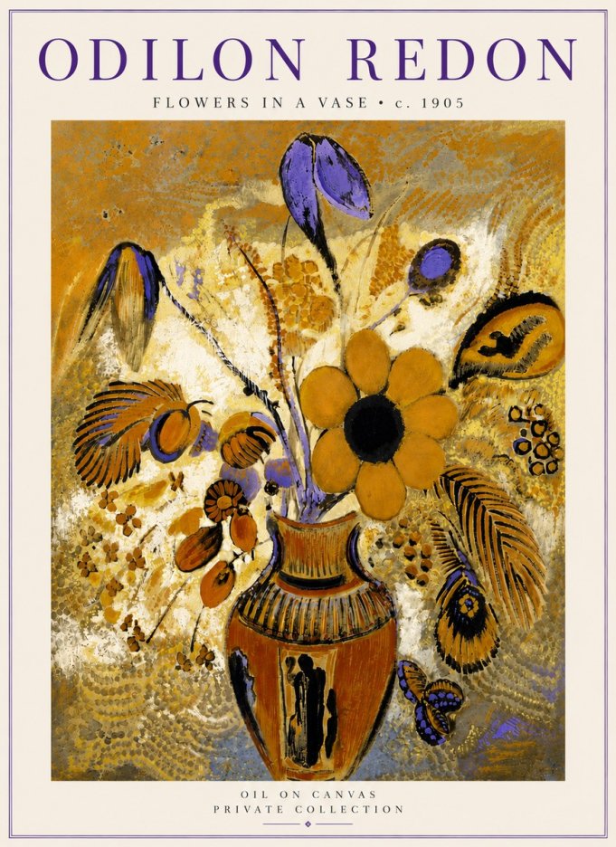 Odilon Redon Flowers in a Vase II No5 - Plakát