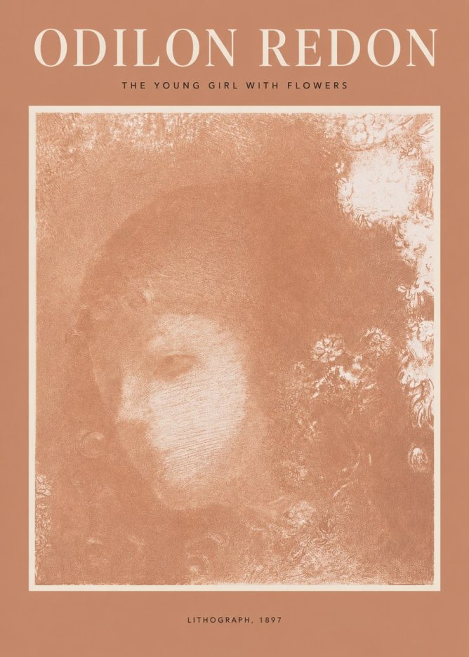 Odilon Redon The Young Girl with Flowers No2 - Plakát