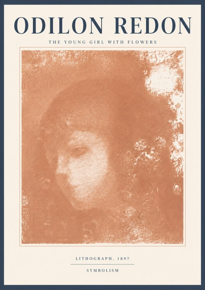 Odilon Redon The Young Girl with Flowers No5 - Plakát