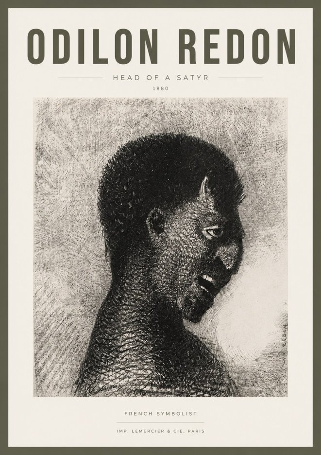 Odilon Redon Head of a Satyr No3 - Plakát