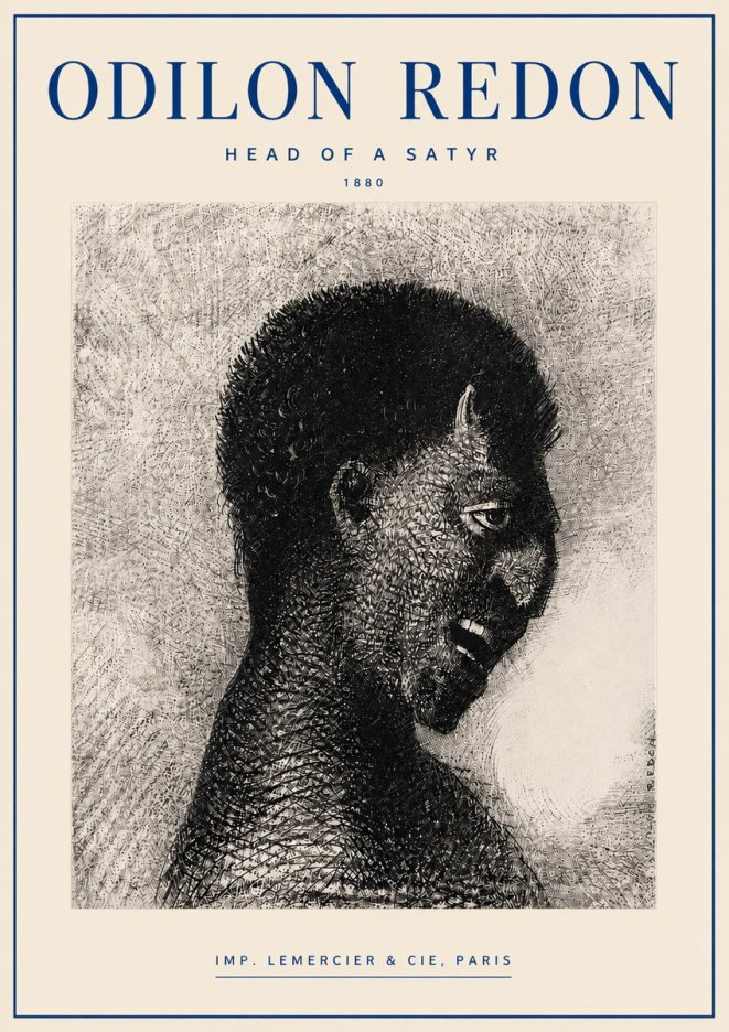Odilon Redon Head of a Satyr No4 - Plakát