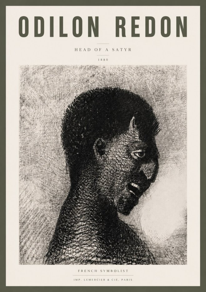 Odilon Redon Head of a Satyr No5 - Plakát