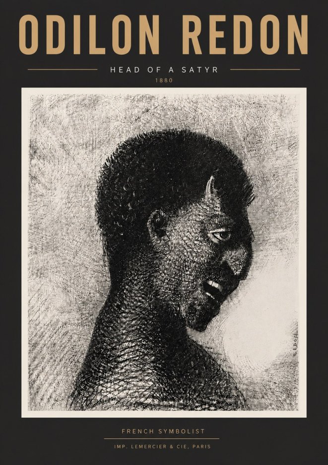 Odilon Redon Head of a Satyr No6 - Plakát