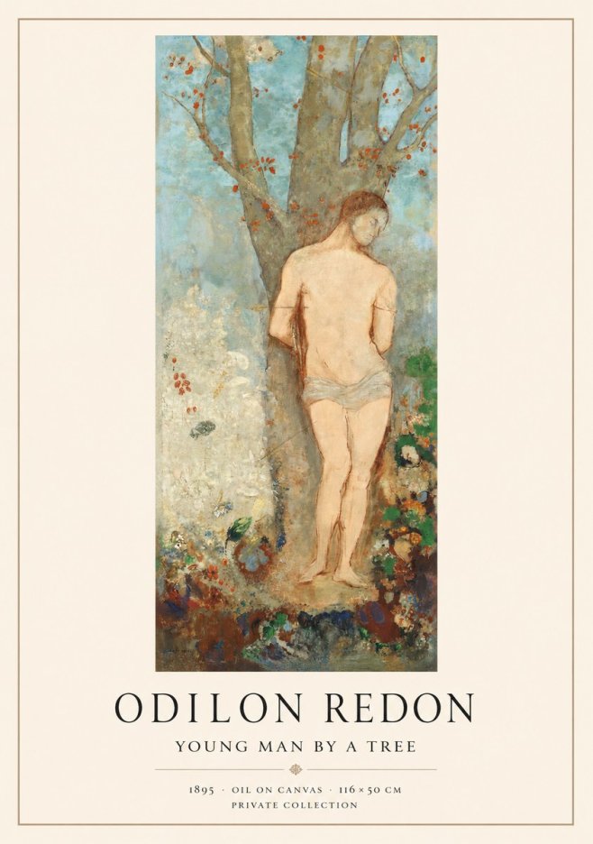 Odilon Redon Young Man by a Tree No1 - Plakát