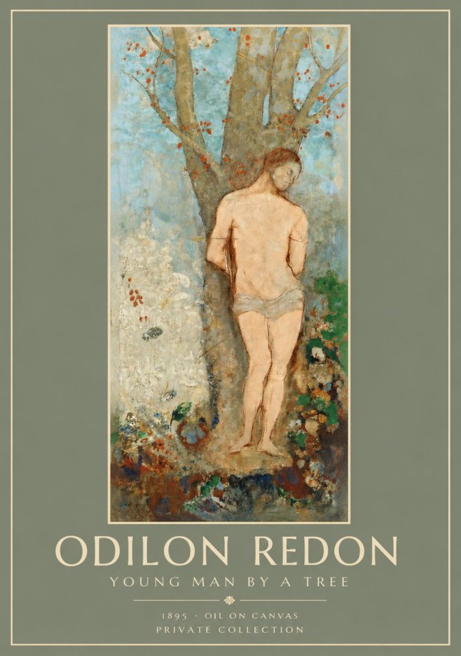 Odilon Redon Young Man by a Tree No3 - Plakát