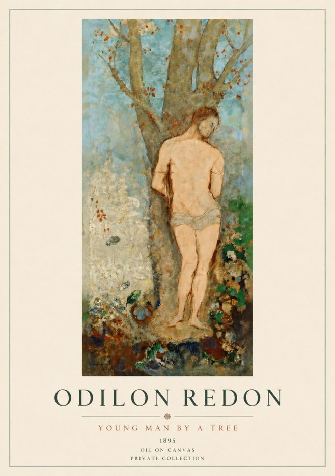 Odilon Redon Young Man by a Tree No5 - Plakát