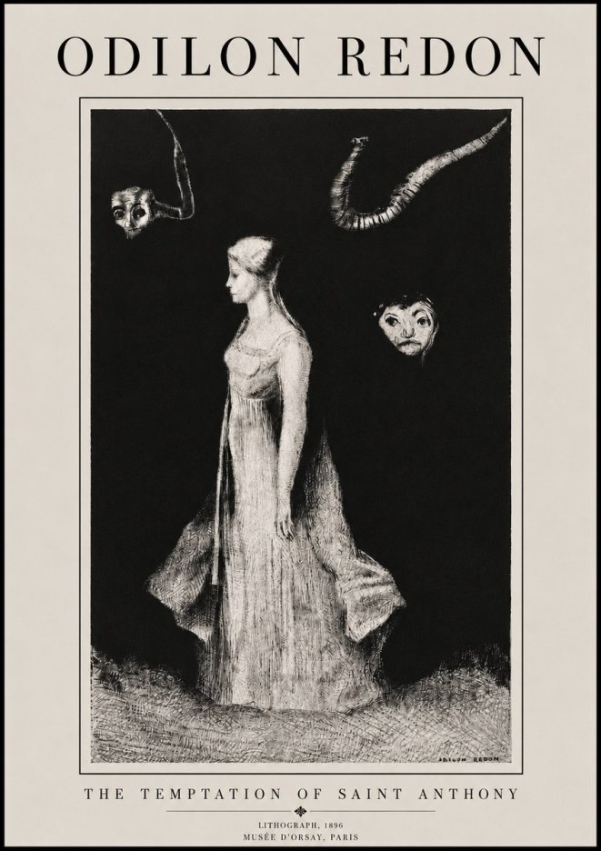 Odilon Redon The Temptation of Saint Anthony No3 - Plakát