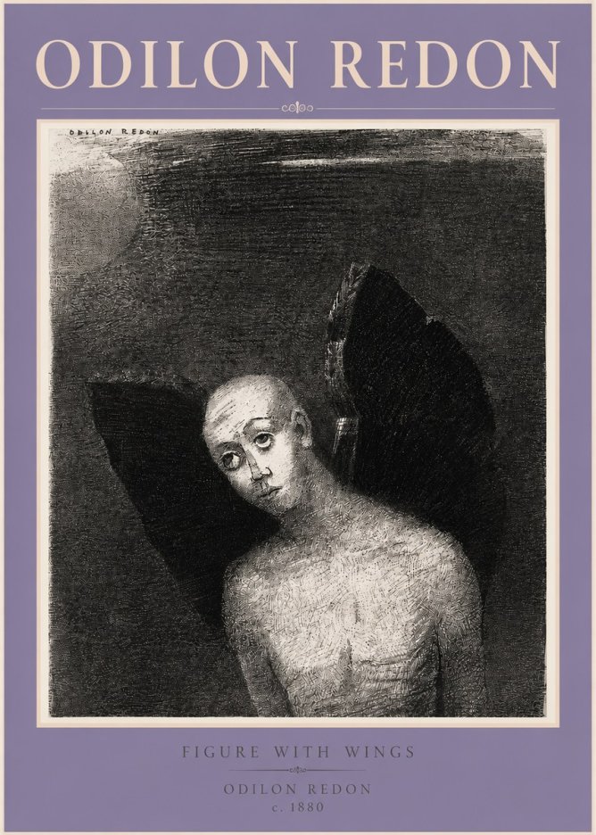Odilon Redon Figure with Wings No3 - Plakát