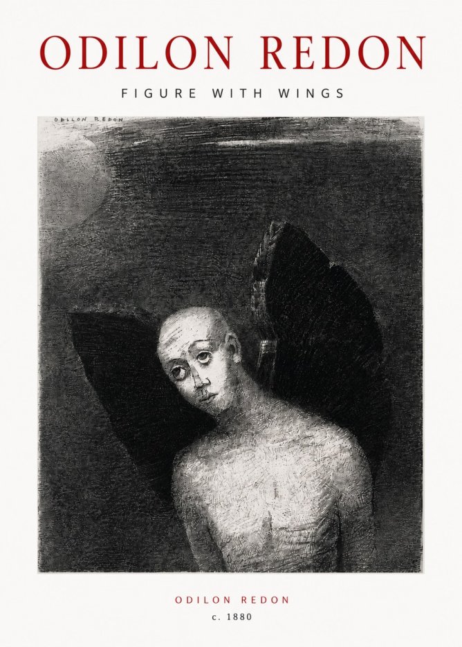 Odilon Redon Figure with Wings No4 - Plakát